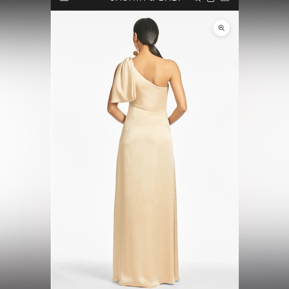 SACHIN & BABI Chelsea Bow Gown Champagne size 8 NWT - Picture 3 of 14